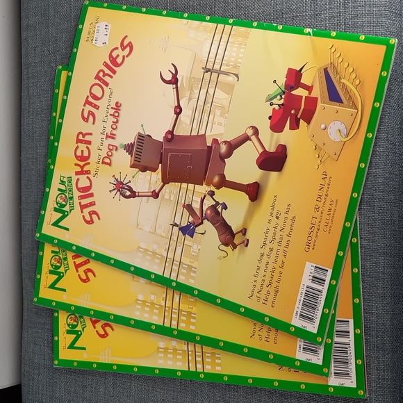 Sticker Book Set Story Storybook Stories Dog Robot Reuseable Stickers Fun Gift - Picture 2 of 10